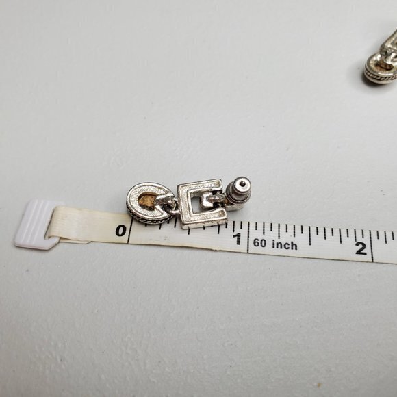 Jasper Vintage Brown Stone‎ Earrings Silver Tone Br - Picture 7 of 7